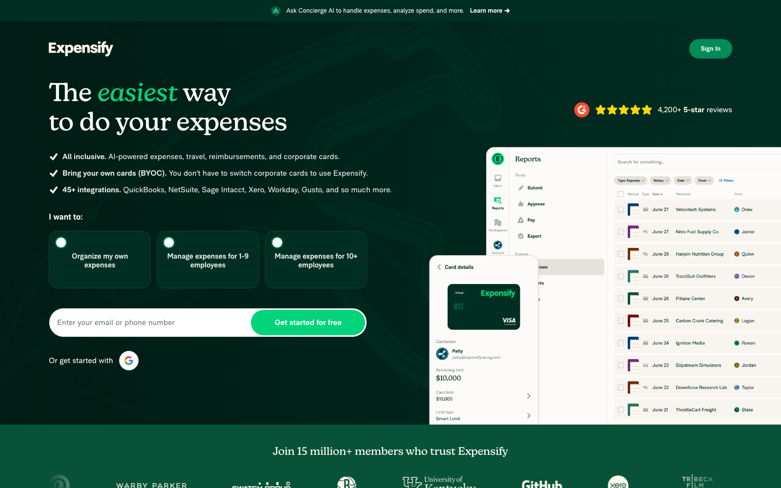 Expensify homepage: the easiest way to do your expenses